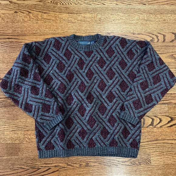 Crossings Wool Blend Sweater Geometric Size Large - Picture 1 of 5